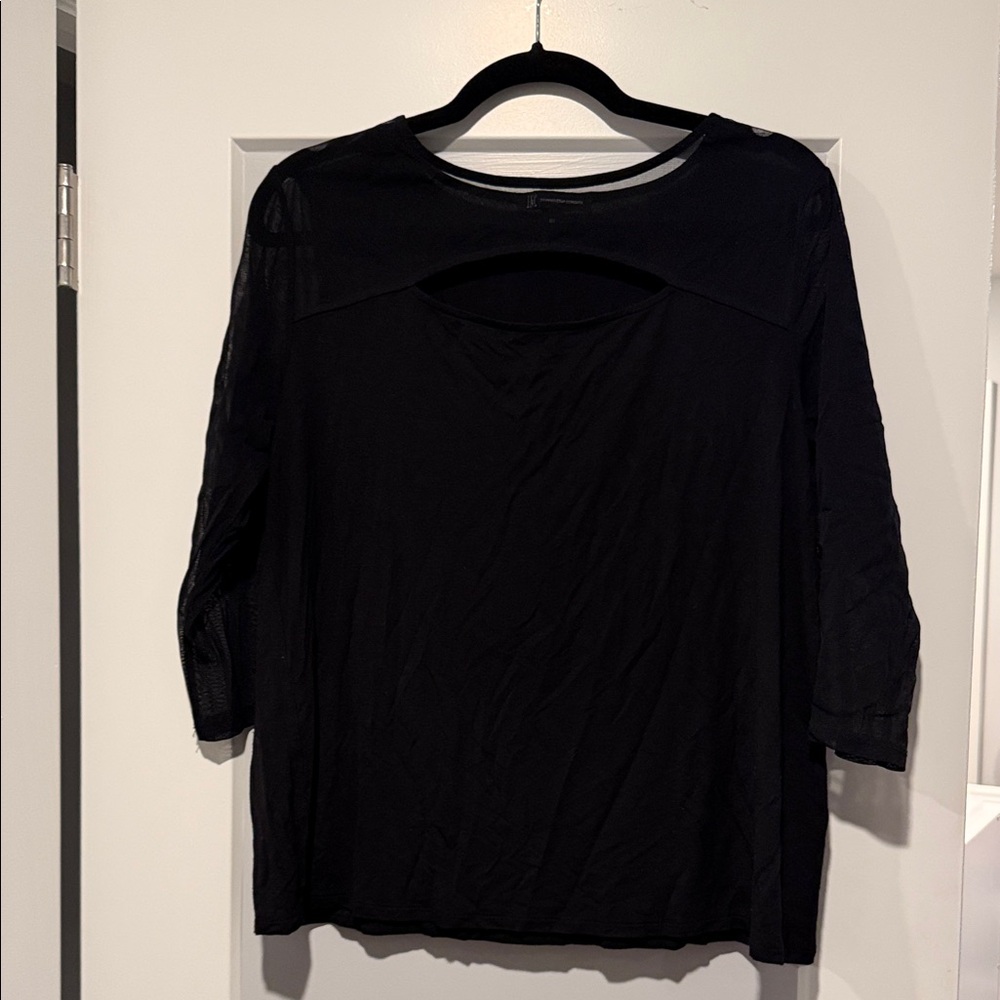 INC International Concepts Black Blouse